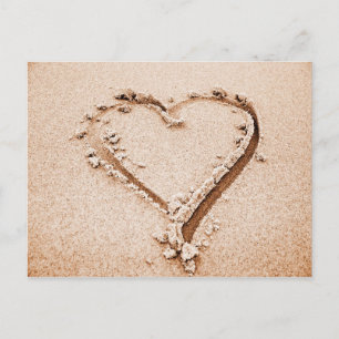 Natur   Herz in Sand Postkarte