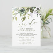 Natur Hochzeit botanische Vegetation Wasserfarbe V Einladung (Stehend Vorderseite)