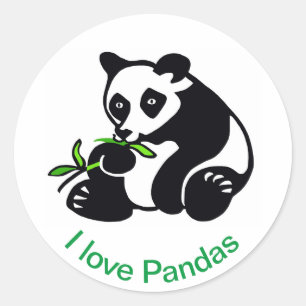 Natur - I Liebe PANDAS - Wildtiere - Runder Aufkleber
