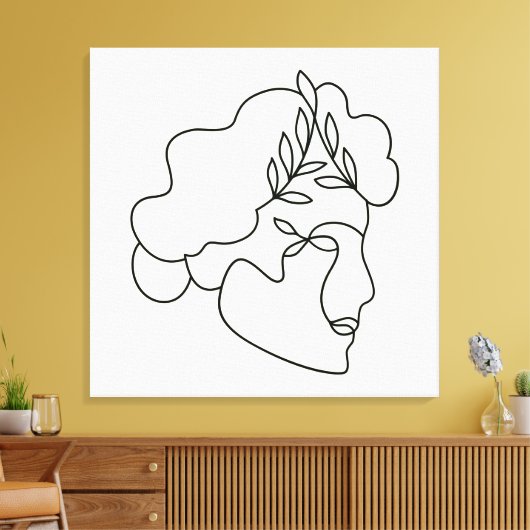 Natur im Inneren - Abstrakte botanische Gesichtspf Leinwanddruck (Insitu (Wohnzimmer))