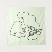 Natur im Inneren - Abstrakte botanische Gesichtspf Wandteppich (Vorderseite (Horizontal))