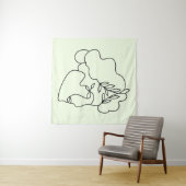 Natur im Inneren - Abstrakte botanische Gesichtspf Wandteppich (Beispiel (Horizontal))