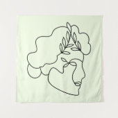 Natur im Inneren - Abstrakte botanische Gesichtspf Wandteppich (Vorderseite)