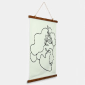 Natur im Inneren - Abstrakte botanische Gesichtspf Wandteppich Mit Holzrahmen (Gewinkelt)