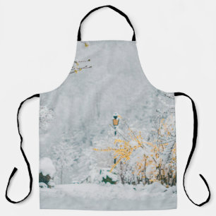 Natur im Schnee Vintage-Rendering Lensart, schön Schürze