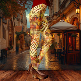 Natur Inspiriert Abstraktes geometrisches Muster Leggings