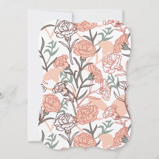 Natur Inspiriert Blütenmuster: Muster der Blume Ca Einladung (Vorderseite)