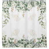 Natur Inspiriert Grün- und Goldblüte Duschvorhang (Vorderseite)