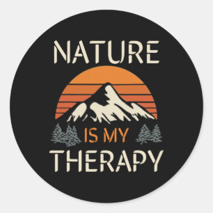 Natur ist meine Therapie Wanderweg Wanderer Geiste Runder Aufkleber