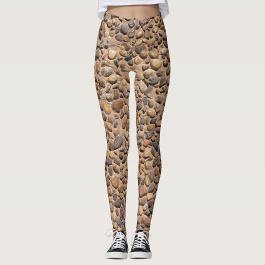 Natur-Kiesel entsteint Foto Leggings (Vorderseite)