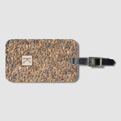 Natur-Kiesel entsteint Foto mit Monogramm Gepäckanhänger (Vorderseite (Horizontal))