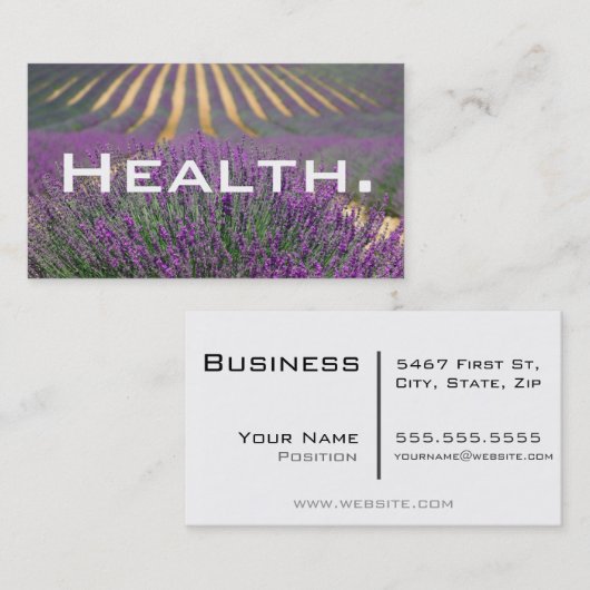 Natur/Krankenversicherungskarte Lila Visitenkarte (Vorne/Hinten)
