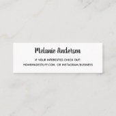 Natur | Kunst und Handwerk Mini Visitenkarte (Rückseite)