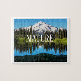 Natur Landschaft Puzzle | Berg, Bäume & See