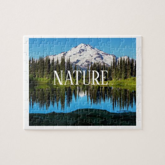 Natur Landschaft Puzzle | Berg, Bäume & See (Horizontal)