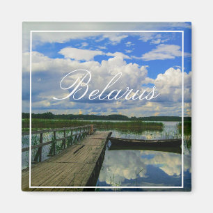 Natur Landschaft See Himmel Belarus Magnet