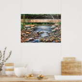 Natur Landschaftswald Grün mit Brook Poster (Küche)
