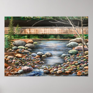 Natur Landschaftswald Grün mit Brook Poster