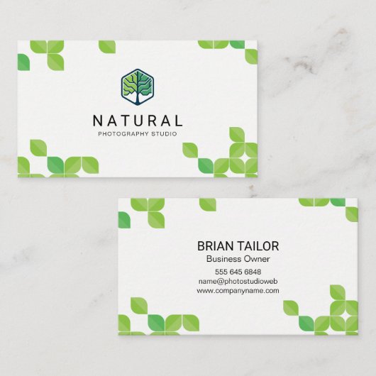 Natur | Leaf Pattern Visitenkarte (Vorne/Hinten)