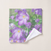 Natur Lila Crocus Blume Badhandtuch Set (Waschlappen)