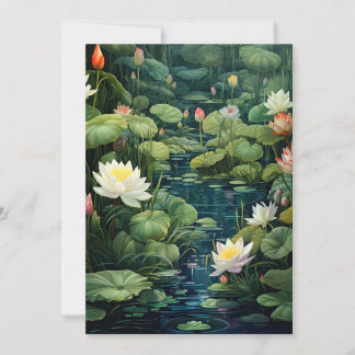 Natur Lotus Water Lily Pond Landschaft Feiertagskarte