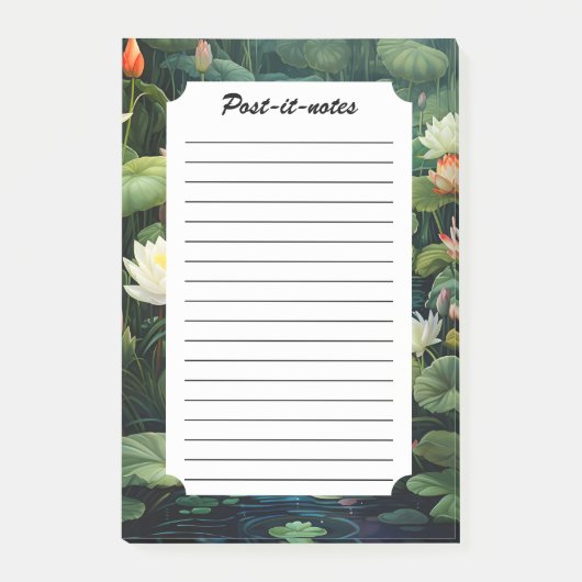 Natur Lotus Water Lily Pond Landschaft Post-it Klebezettel (Vorderseite)