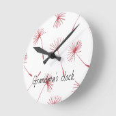 Natur - Lüster in fuschia Uhr. Anpassen Runde Wanduhr (Winkel)