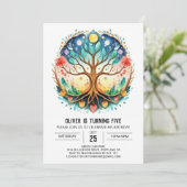 Natur Magischer Baum des Lebens Geburtstag Einladung (Stehend Vorderseite)