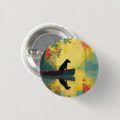 Natur Minimalist Black Labrador Kanu Button (Vorne & Hinten)