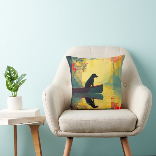 Natur-Minimalist Black Labrador Kanu Kissen (Stuhl )