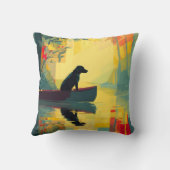 Natur-Minimalist Black Labrador Kanu Kissen (Rückseite)