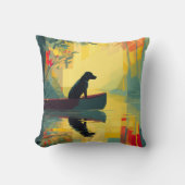 Natur-Minimalist Black Labrador Kanu Kissen (Vorderseite)