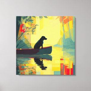 Natur-Minimalist Black Labrador Kanu Leinwanddruck