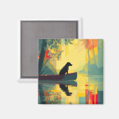 Natur Minimalist Black Labrador Kanu Magnet (Vorderseite/Rückseite)