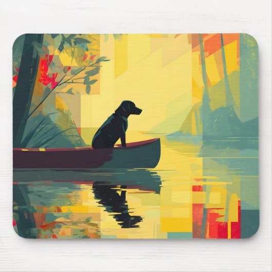 Natur Minimalist Black Labrador Kanu Mousepad (Vorne)