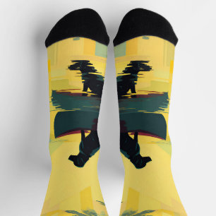 Natur Minimalist Black Labrador Kanu Socken