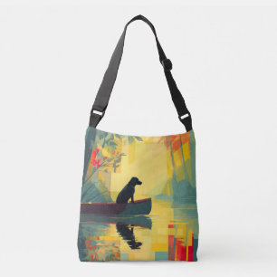 Natur Minimalist Black Labrador Kanu Tragetaschen Mit Langen Trägern