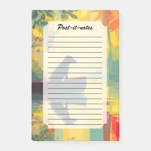 Natur Minimalist Schwarzer Labrador Kanu Post-it Klebezettel (Vorderseite)