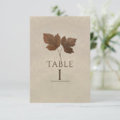 Natur Minimalistische Herbstlaube Elegante Tischnu Einladung (Stehend Vorderseite)