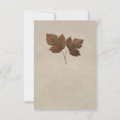 Natur Minimalistische Herbstlaube Elegante Tischnu Einladung (Rückseite)