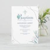 Natur Minimalistische Taufe Einladung (Stehend Vorderseite)
