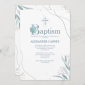 Natur Minimalistische Taufe Einladung (Vorne/Hinten)