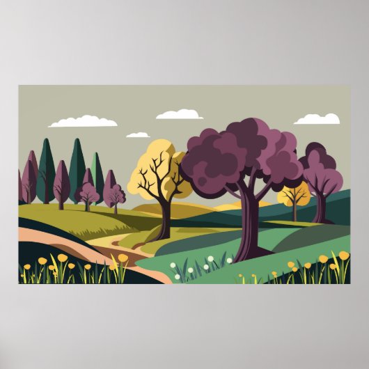 Natur mit Bäumen Poster (Vorne)
