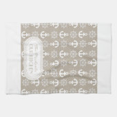 Natur | Monogramm der weißen Ankerräder Küchentuch (Horizontal)