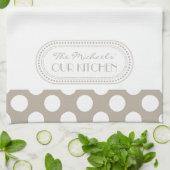 Natur | Monogramm der weißen Polka-Dots Handtuch (Gefaltet)