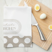 Natur | Monogramm der weißen Polka-Dots Handtuch (Viertel Falte)