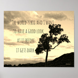 Natur Muir Zitat Poster sepia tonisierte