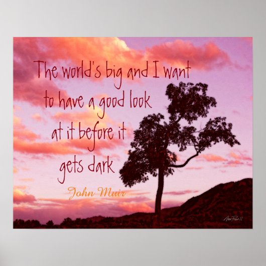 Natur Muir Zitat über Sonnenuntergang Fotowand Kun Poster (Vorne)