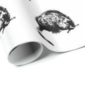 Natur-Muster - Bisamratten Geschenkpapier (Rolleneckpunkt)