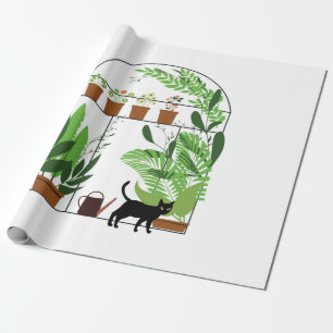 Natur Muster, Gewächshaus, Gartenarbeit. Zaun, Fl Geschenkpapier